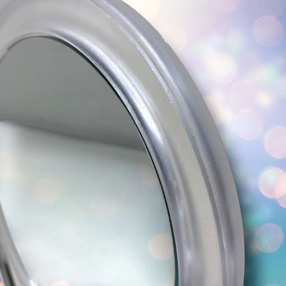 Vintage Clear Frosted Acrylic Flip Vanity Mirror 2-Sided Tabletop Tilt 7
